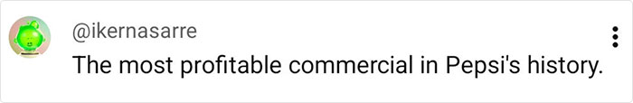 Screenshot of a tweet about the most profitable commercial in Pepsi&rsquo;s history related to Coca-Cola&rsquo;s holiday AI prompts.