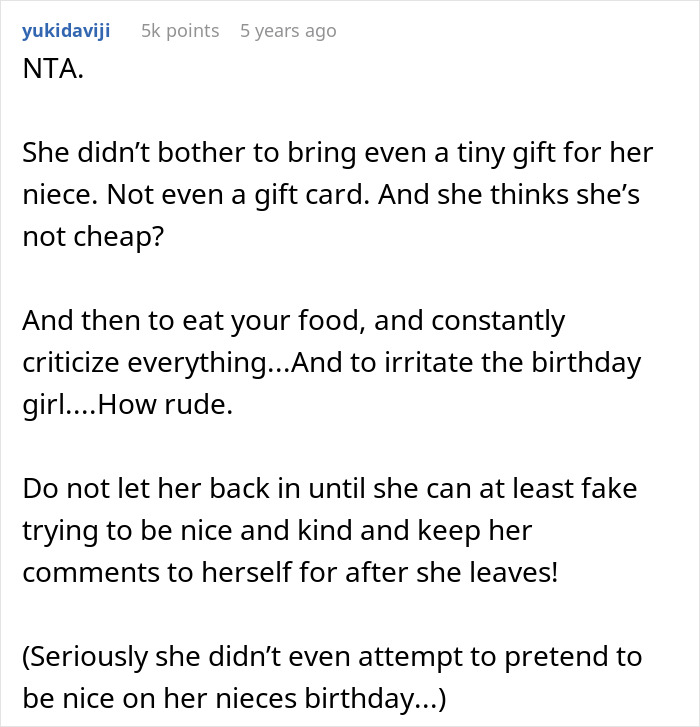 Commenter expresses anger at sister-in-law mocking grieving dad&rsquo;s efforts to make daughter&rsquo;s birthday special without spending much money.
