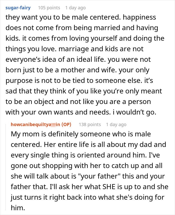 Reddit user discusses feeling embarrassed by mom’s male-centered behavior and wanting to skip Thanksgiving after unhinged text. Reddit user discusses feeling embarrassed by mom’s male-centered behavior and wanting to skip Thanksgiving after unhinged text.