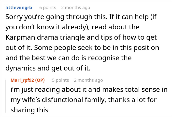 Comments discussing MIL playing the victim while family cuts contact with gay couple in a dysfunctional family.