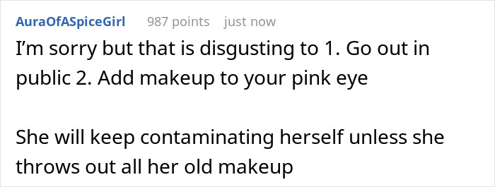 Comment criticizing influencer for being gross, selfish, and irresponsible by partying with a contagious infection. Comment criticizing influencer for being gross, selfish, and irresponsible by partying with a contagious infection.