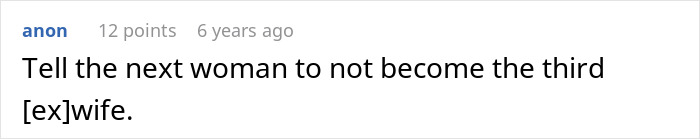 Screenshot of an online comment discussing a woman dealing with a toxic ex and his constant threats.