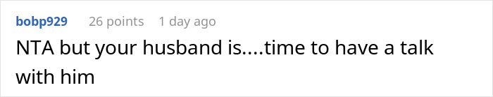 Reddit comment discussing husband struggling with Thanksgiving shopping and wife's decision to ban him from buying items.
