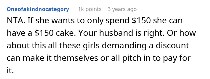 Reddit comment discussing bride wanting to upgrade honeymoon at bridesmaid&rsquo;s expense and receiving a reality check.