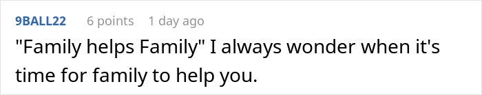 Comment on a forum discussing family helping with babysitting and unexpected charges, highlighting a $312 babysitter bill reality check. Comment on a forum discussing family helping with babysitting and unexpected charges, highlighting a $312 babysitter bill reality check.