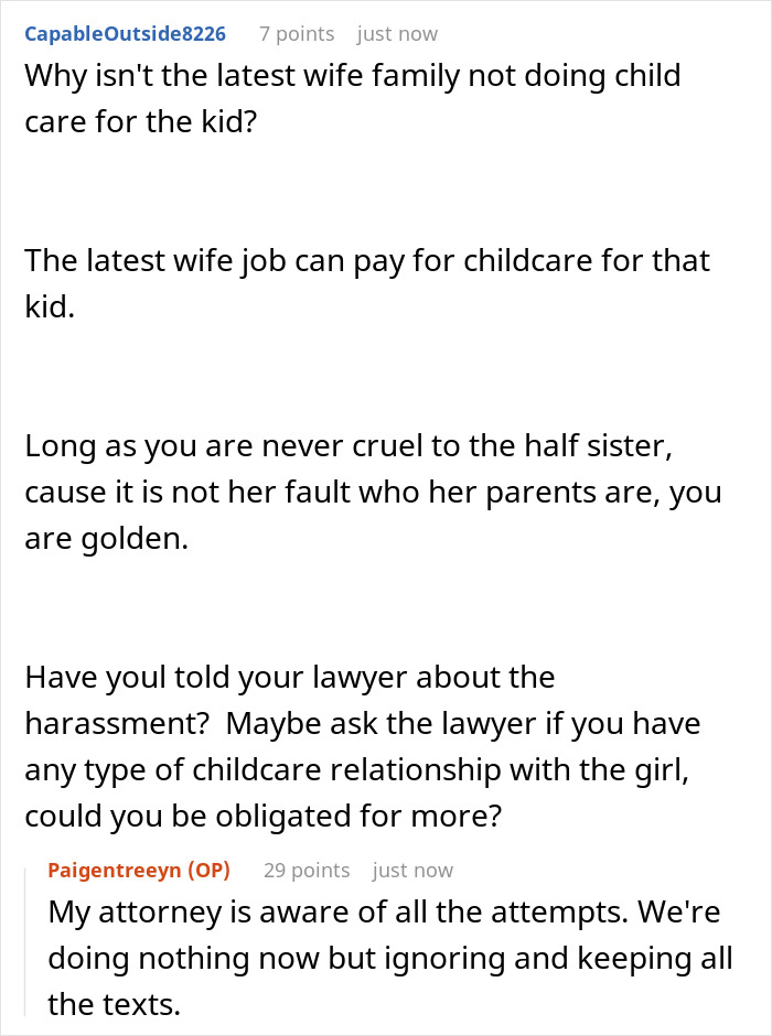 Reddit conversation discussing a man demanding his wife babysit his affair child and legal advice about childcare obligations. Reddit conversation discussing a man demanding his wife babysit his affair child and legal advice about childcare obligations.
