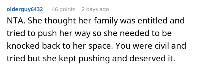 Comment discussing an entitled mother raising hell after being denied entrance at a private party. Comment discussing an entitled mother raising hell after being denied entrance at a private party.