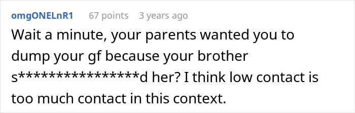 Screenshot of a Reddit comment discussing entitled parents and their autistic brother&rsquo;s troubling behavior in a family conflict.
