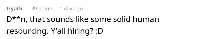 Comment about manager and employee interaction, highlighting unexpected reaction when employee takes time off as allowed.