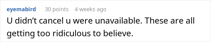 Screenshot of a comment criticizing unreasonable expectations around free babysitting on demand among sisters online discussion.