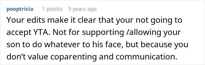 Comment on a parenting forum about a dad approving 12-year-old son's mole removal without mom&rsquo;s consent, calling it cosmetic surgery.