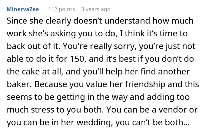 Comment discussing stress of bride wanting to upgrade honeymoon at bridesmaid&rsquo;s expense and the reality check given.