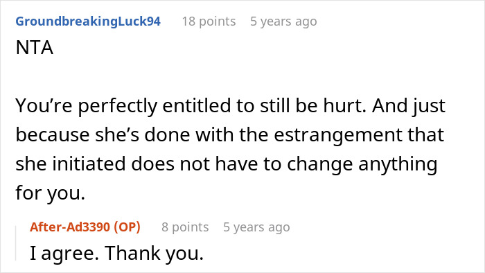 Forum discussion about lady neglecting siblings during their time of need and their anger after 4 years of estrangement.