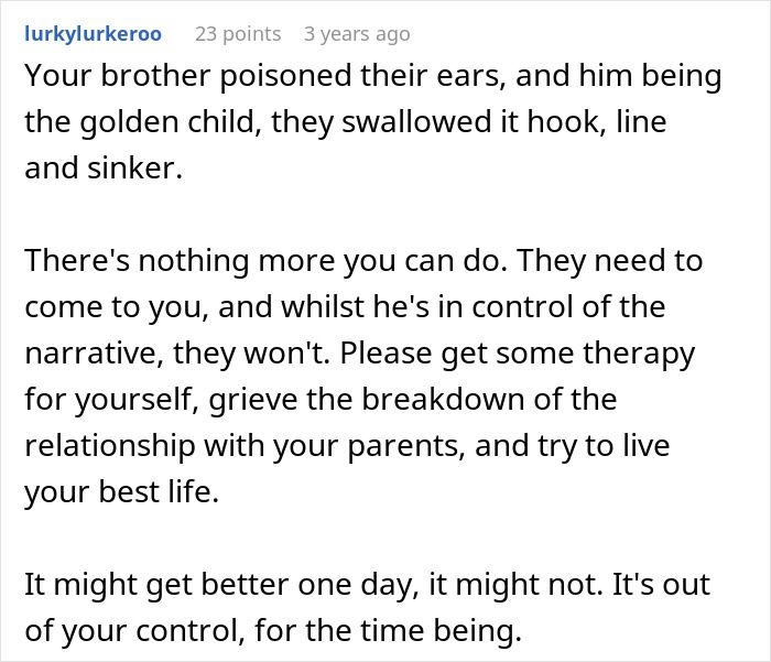 Alt text: Reddit comment discussing entitled parents ignoring autistic brother&rsquo;s creepy behavior and treating him as a golden child.