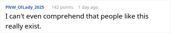 Screenshot of a Reddit comment expressing disbelief about people’s behavior in a family Thanksgiving context. Screenshot of a Reddit comment expressing disbelief about people’s behavior in a family Thanksgiving context.