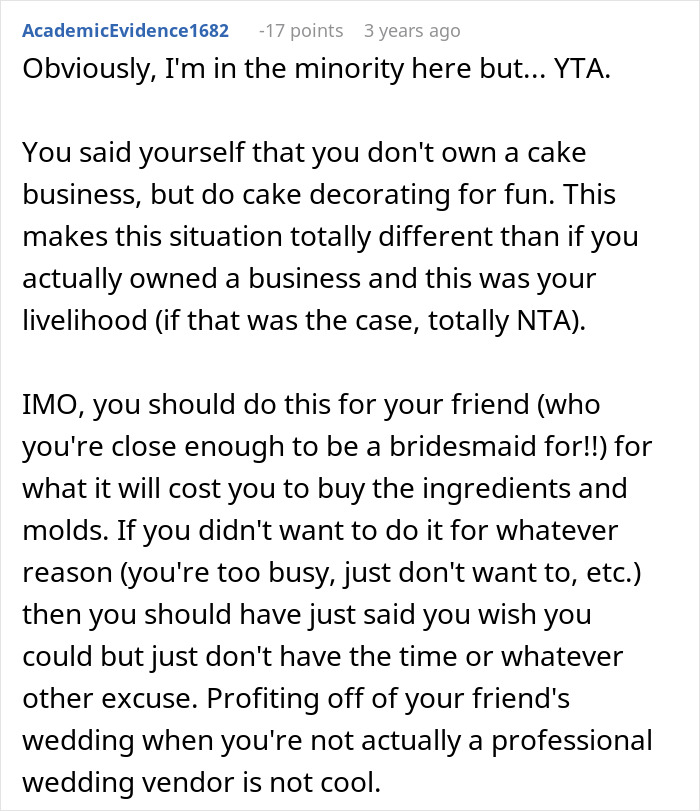 Commenter discusses bride wanting to upgrade honeymoon at bridesmaid&rsquo;s expense and the reality check she receives.