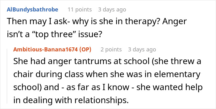 Screenshot of a Reddit conversation discussing a teen&rsquo;s anger issues and a man&rsquo;s struggle with her rude attitude over five years.