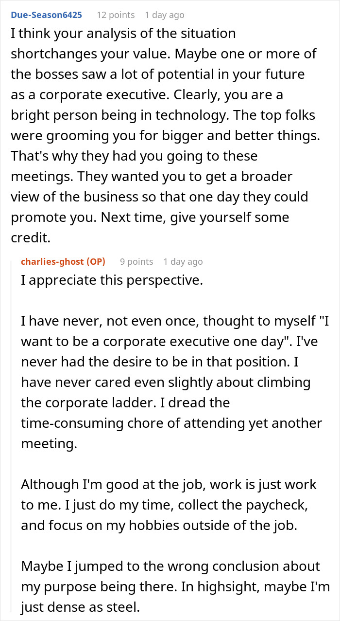 Screenshot of an online discussion about a female software developer invited to client meetings as a pretty face. Screenshot of an online discussion about a female software developer invited to client meetings as a pretty face.