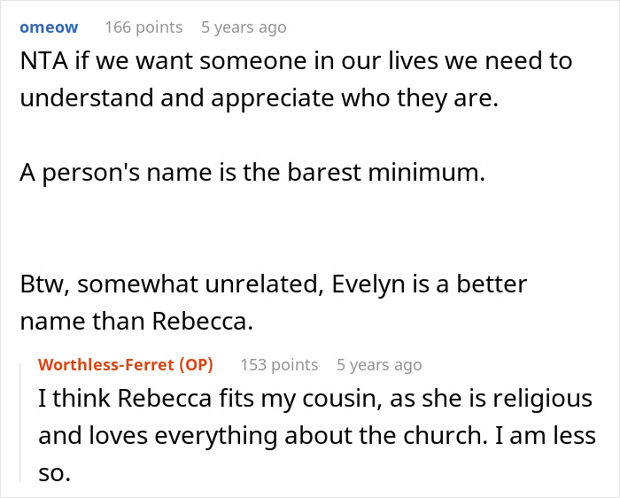 Reddit users debate name change and identity in a discussion about a mom throwing a fit over daughter changing her name. Reddit users debate name change and identity in a discussion about a mom throwing a fit over daughter changing her name.