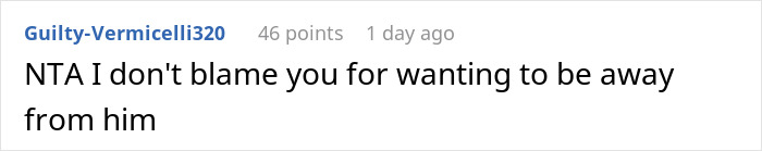 Comment expressing support for a wife banning her husband from Thanksgiving shopping due to pressure handling issues.