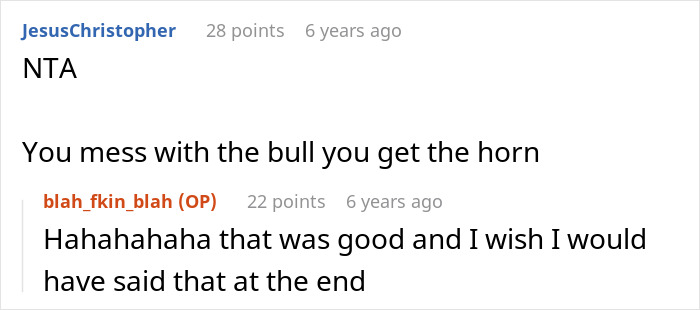 Screenshot of a Reddit conversation where a user jokes about a bull and a nose ring in a humorous exchange.