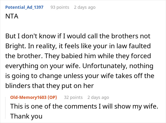 Reddit discussion about a man supporting his in-laws and anger over mother-in-law cutting wife out of will.