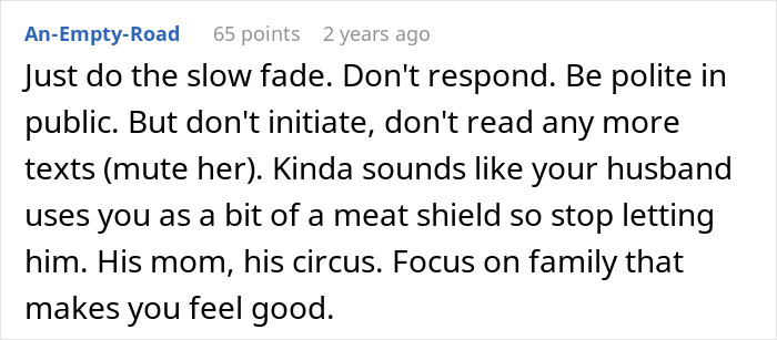 Comment advice on handling a difficult mother-in-law during Thanksgiving with a focus on lost her mind.