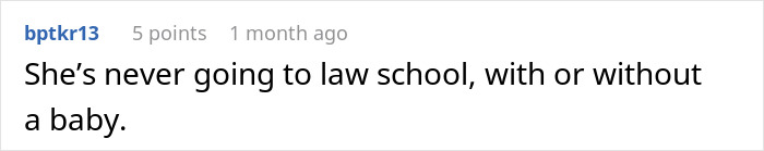 Screenshot of a comment expressing frustration about an irresponsible friend making bad decisions after pregnancy news.