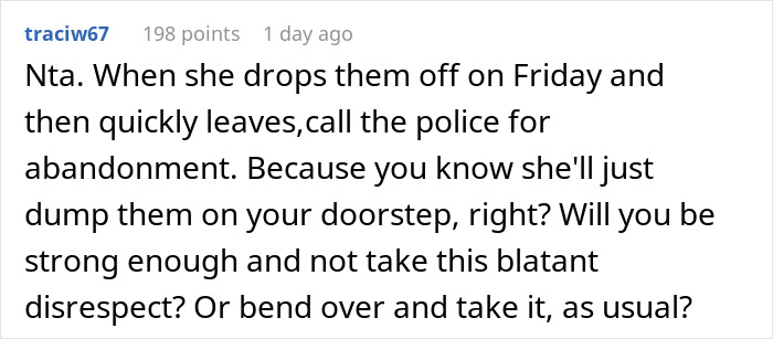 Screenshot of a text comment discussing a mom expecting her sister to be a free babysitter and a $312 babysitting bill reality check. Screenshot of a text comment discussing a mom expecting her sister to be a free babysitter and a $312 babysitting bill reality check.
