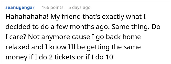 Employee comment about deciding to stop overworking after doing the roles of 4 people and feeling more relaxed.