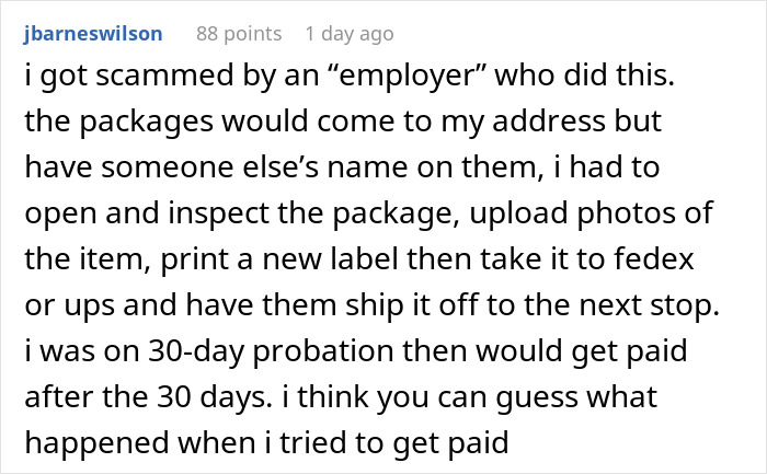 Commenter describes receiving packages addressed to others, returning them at own expense due to company error.