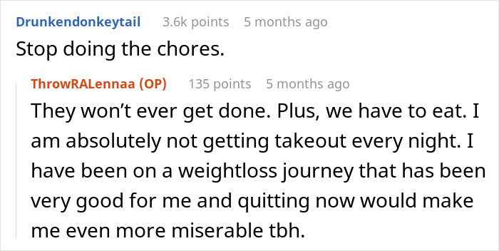Online conversation about chores and relationship frustrations highlighting a man treating wife like his servant and its impact on attraction.
