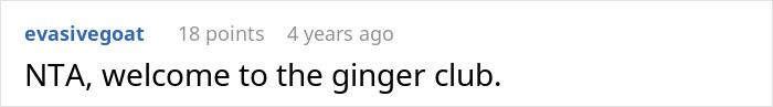 Comment on a forum post discussing dyeing hair orange causing classmate drama.