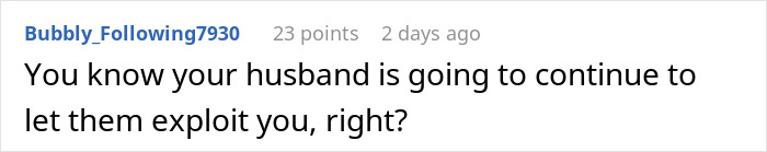 Comment about messy, mooching adult stepkids exploiting a woman who considers selling her house after years.