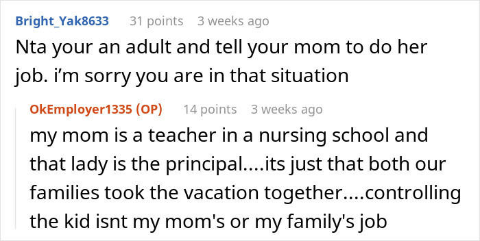 Screenshot of an online discussion about a teen being blamed for not stopping a kid from running into traffic.