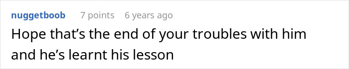 Screenshot of a comment expressing hope that a woman dealing with a toxic ex has ended her troubles with him.