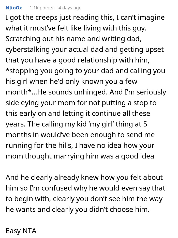 Reddit user shares experience of stepdad trying to displace kids&rsquo; bio dad and struggles with acceptance in family dynamics.