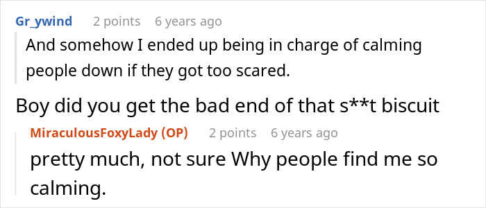 Reddit comments about calming scared kids during a haunted hayride, highlighting entitled parents' behavior.
