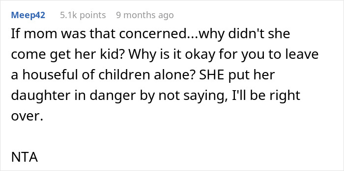 Comment discussing concerns about a woman, daughter, and friend walking home and child safety responsibility.