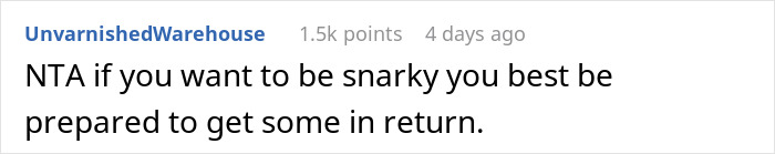 Comment on a forum thread about a stay-at-home mom mocking sibling-in-law&rsquo;s college degree and the witty clap back response.