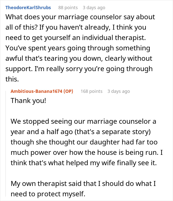 Reddit conversation discussing a man enduring a teen&rsquo;s rude attitude for years and considering ending family ties.