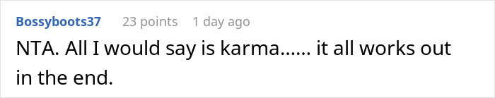 Screenshot of an online comment about a cheating husband furious at his ex-wife over his mistress’s infertility, discussing karma. Screenshot of an online comment about a cheating husband furious at his ex-wife over his mistress’s infertility, discussing karma.