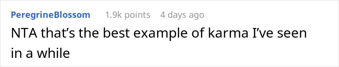 Reddit comment highlighting karma as a result of sibling mocking over weight and subsequent diabetes diagnosis.