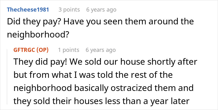 Screenshot of an online forum discussion about a man dealing with a stalkerish HOA president and legal consequences.