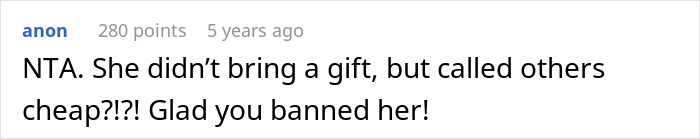 Comment criticizing sister-in-law mocking grieving dad for not spending enough money on daughter&rsquo;s birthday.