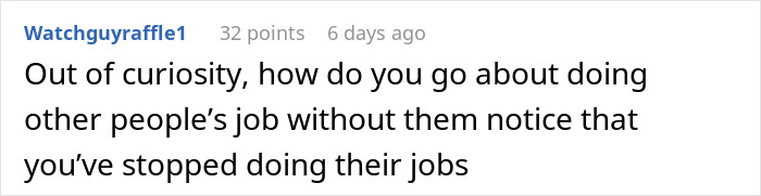Text post with user asking how to do multiple roles without others noticing, highlighting employee overworking and role management issues.