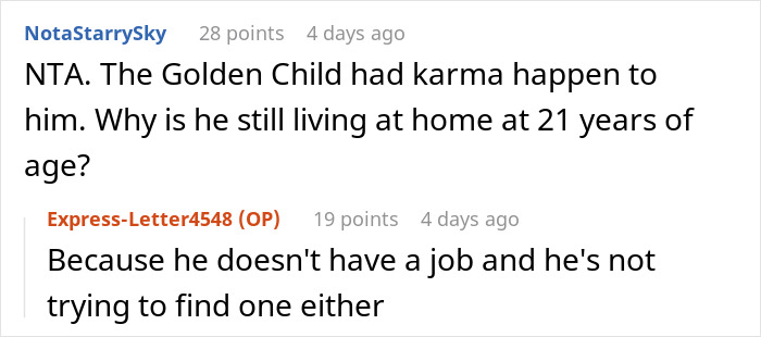 Online discussion about sibling mocking over weight and karma as brother develops diabetes, showing ironic consequences and family dynamics.