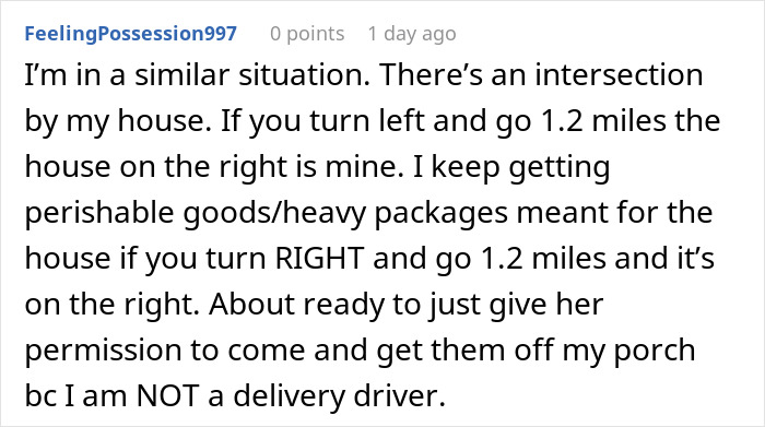 Comment describing receiving packages at wrong address and company expecting return shipping on customer&rsquo;s dime.