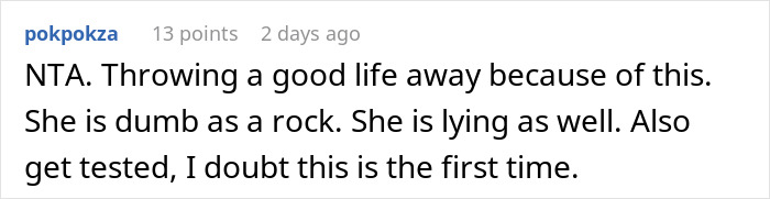 Comment discussing a man kicking out his girlfriend after discovering she secretly went clubbing and lost his car.