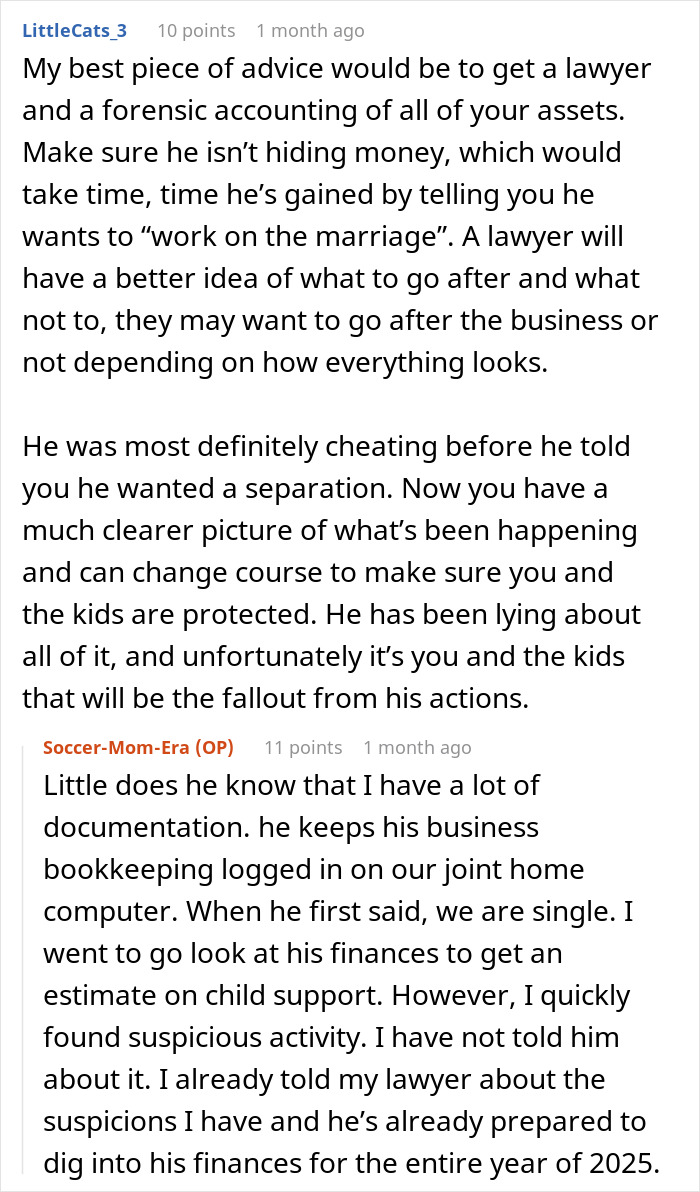 Online discussion about a man wanting to be single but not divorced while working things out with his wife.